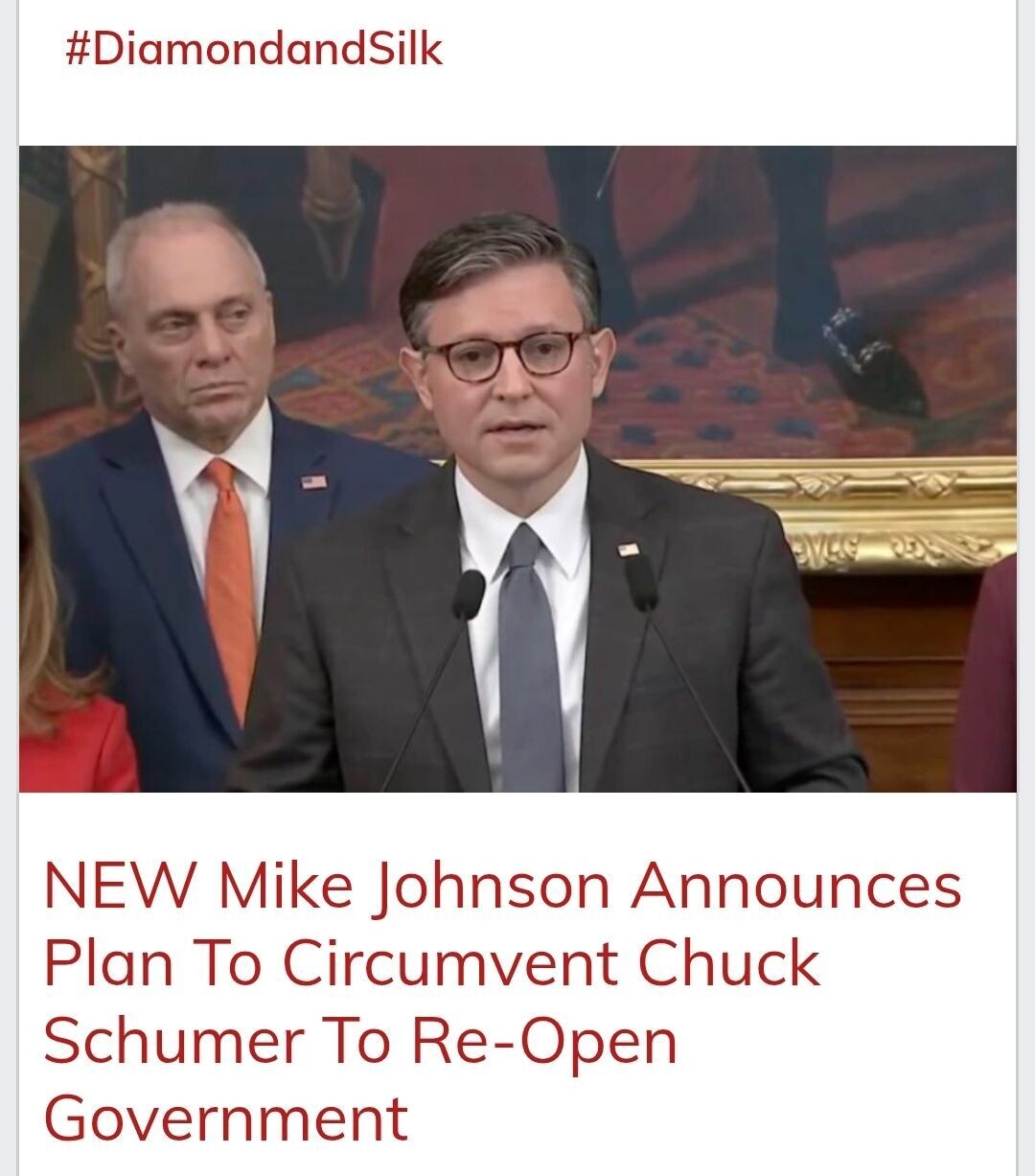 Mike Johnson Announces Plan To Circumvent Chuck Schumer To Re-Open Government