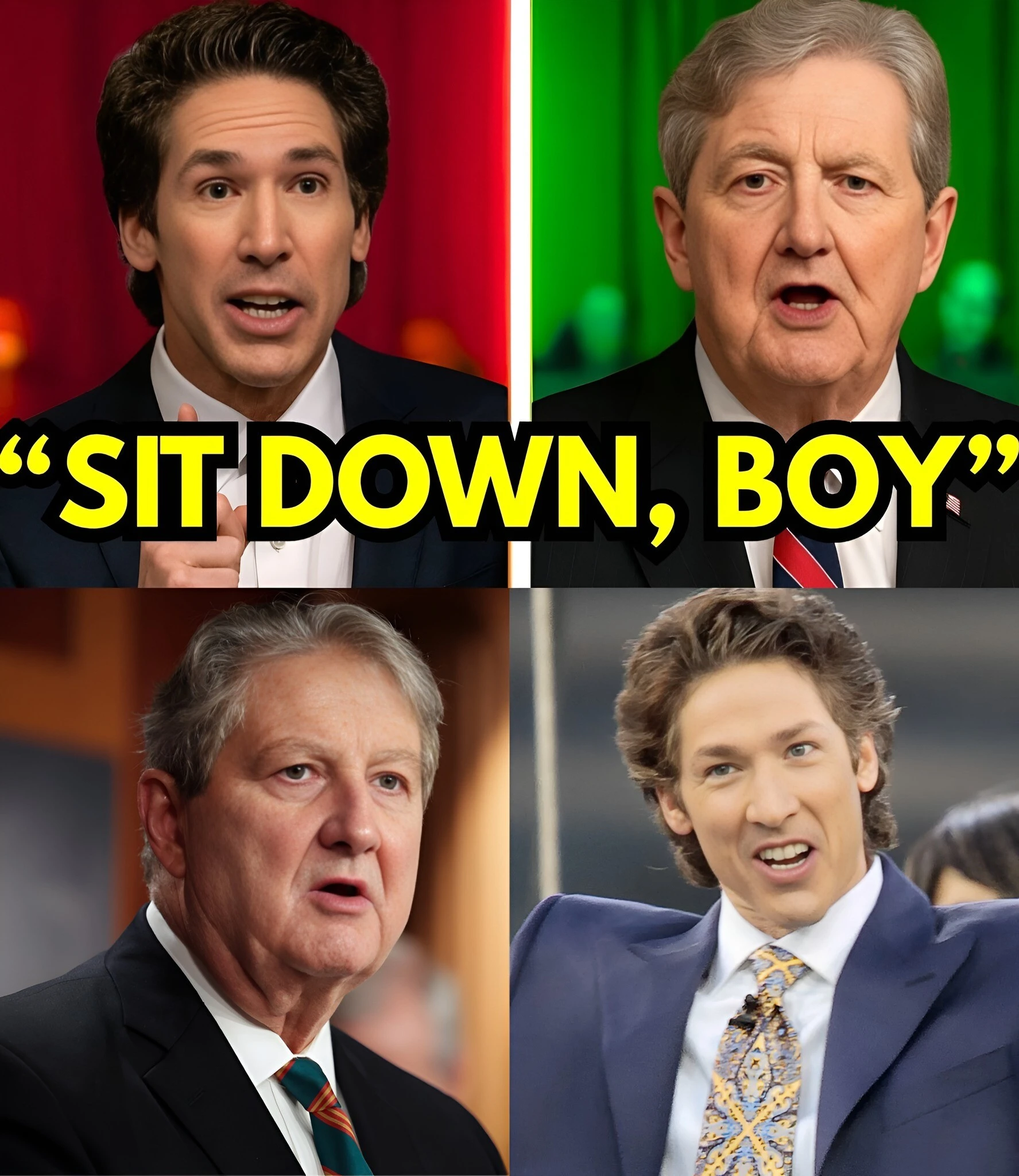 Fictional Drama: Joel Osteen’s Command Backfires As Senator John Kennedy Delivers One Line That Shatters The Entire Room