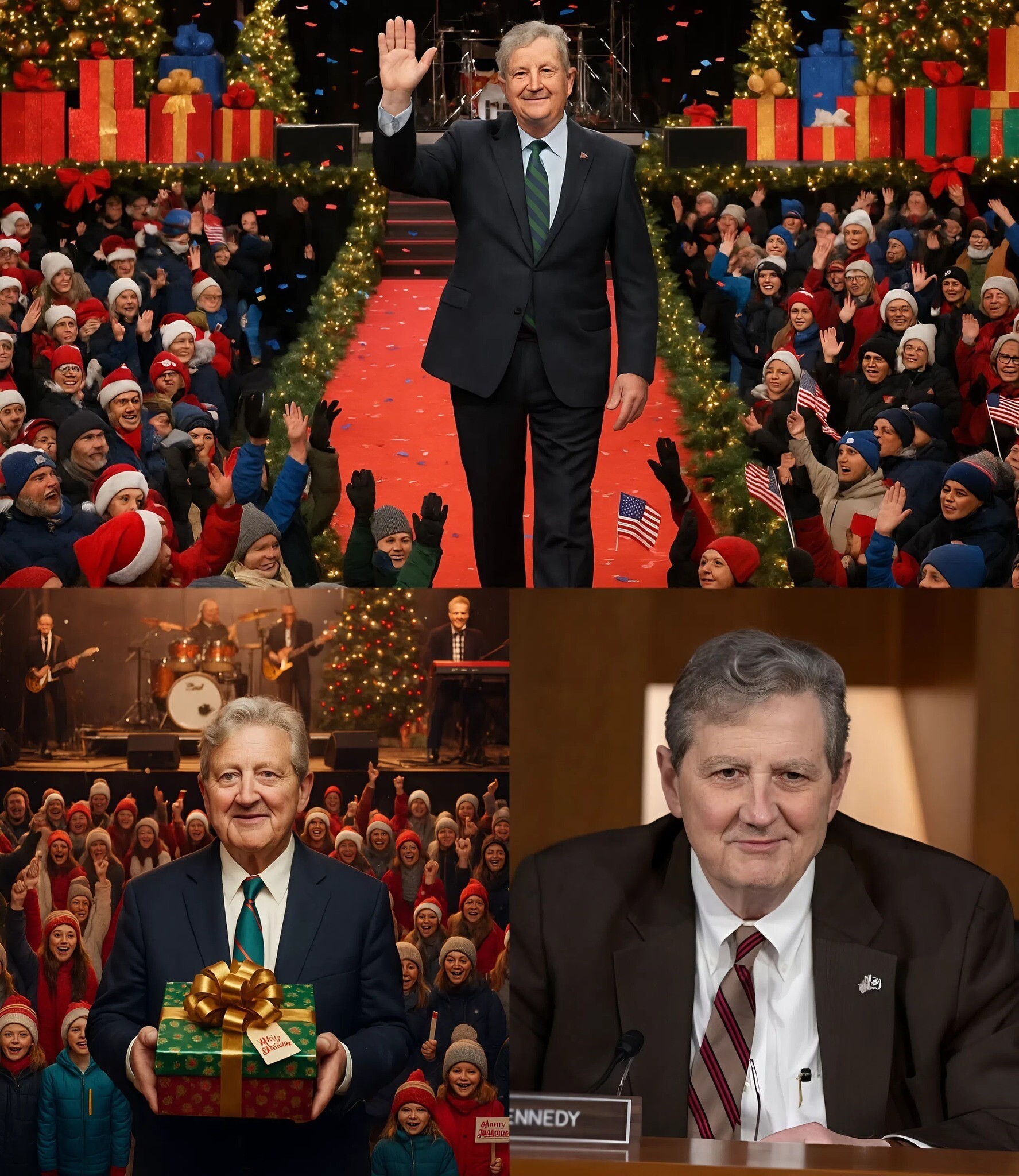 John Kennedy Hosts a Massive Christmas Concert — And His Final Gift to the Children Left the Entire Crowd Silent