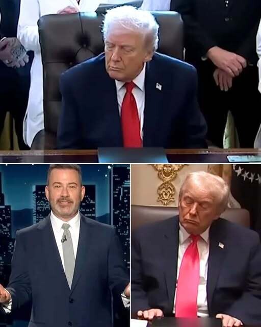 “‘I’M NOT SLEEPING — I’M BLINKING.’ JIMMY KIMMEL TORCHES TRUMP WITH A BRUTAL VIDEO MONTAGE AFTER THE PRESIDENT DENIES DOZING OFF DURING WHITE HOUSE MEETINGS 