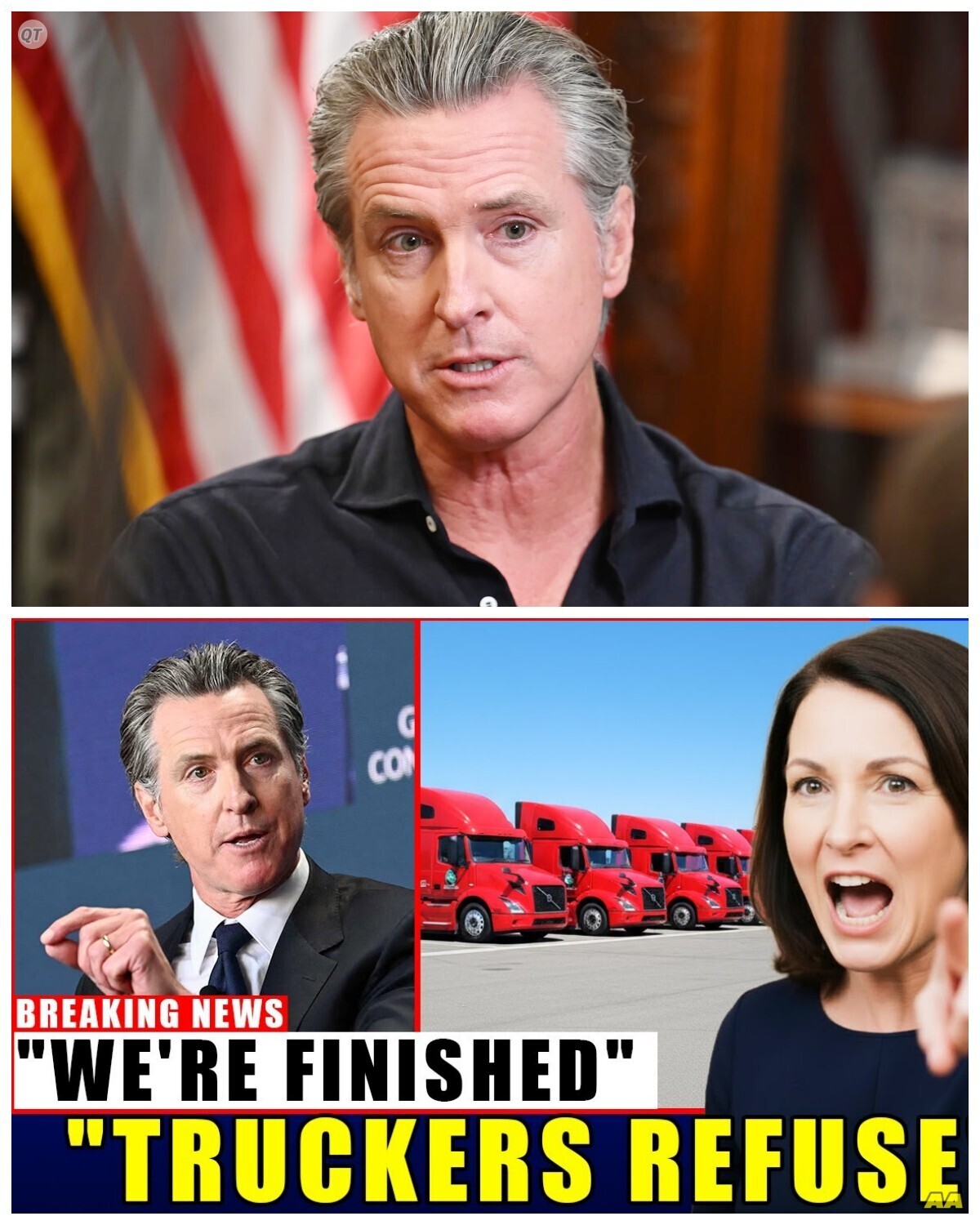 “Governor of California CAVES as Truckers Stand United Against New Mandate!” 