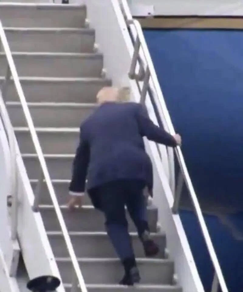 Donald Trump Regains Balance While Boarding Air Force One